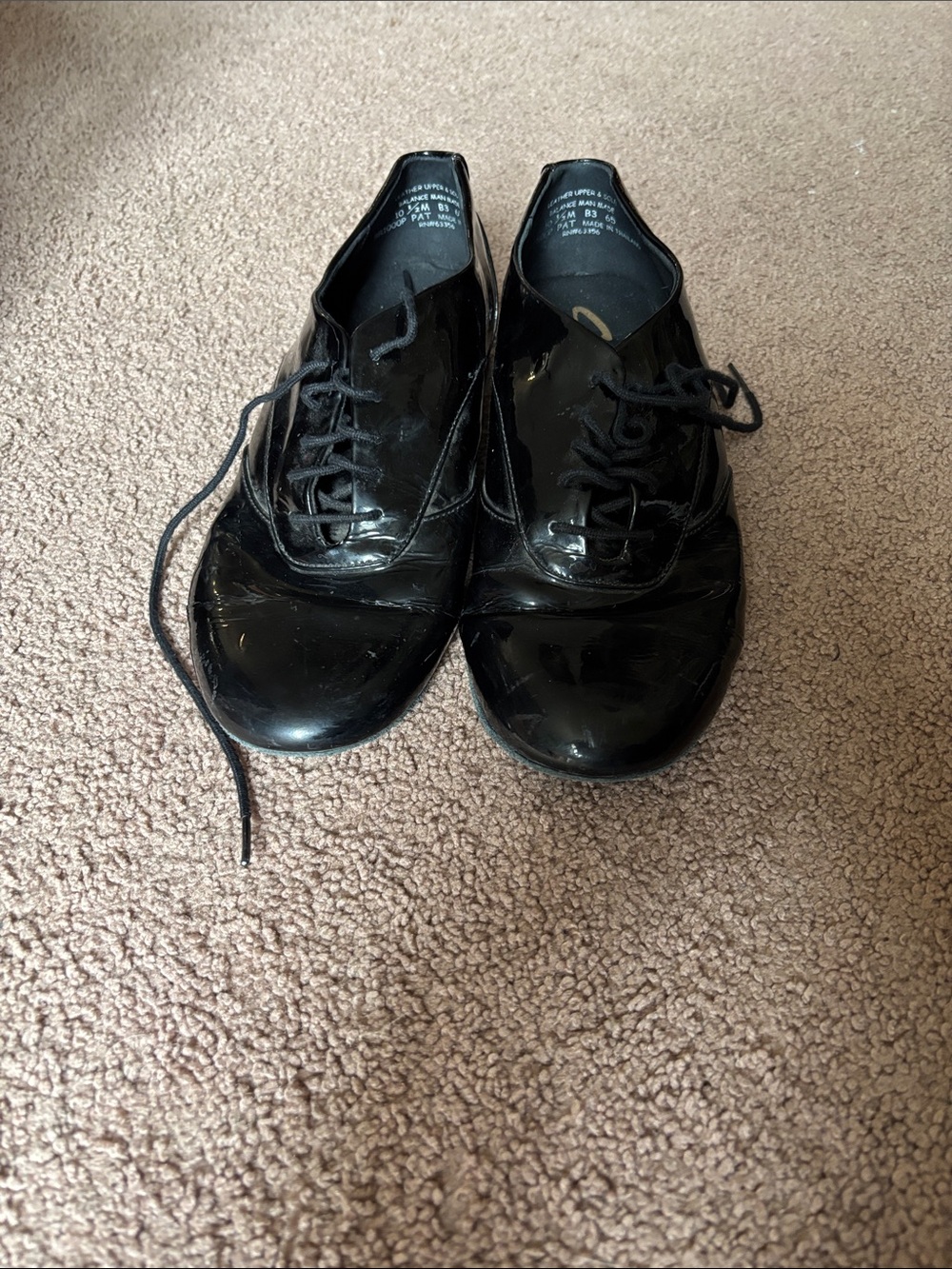 #271 Capezio Men’s Black Patent Lace-Up Standard Dance Shoes
